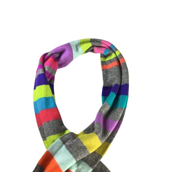 Xhilaration Women's Striped Multicolor Long Scarf Knitted Winter Accessory - Picture 5 of 10